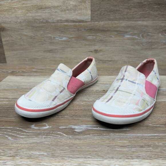 Coach Karma Pink/White Slip On Sneakers Women's Size 7B - Picture 1 of 5